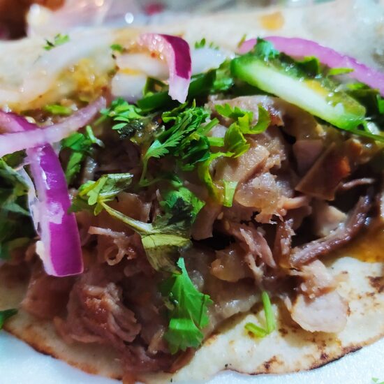 Michoacán-style carnitas taco
