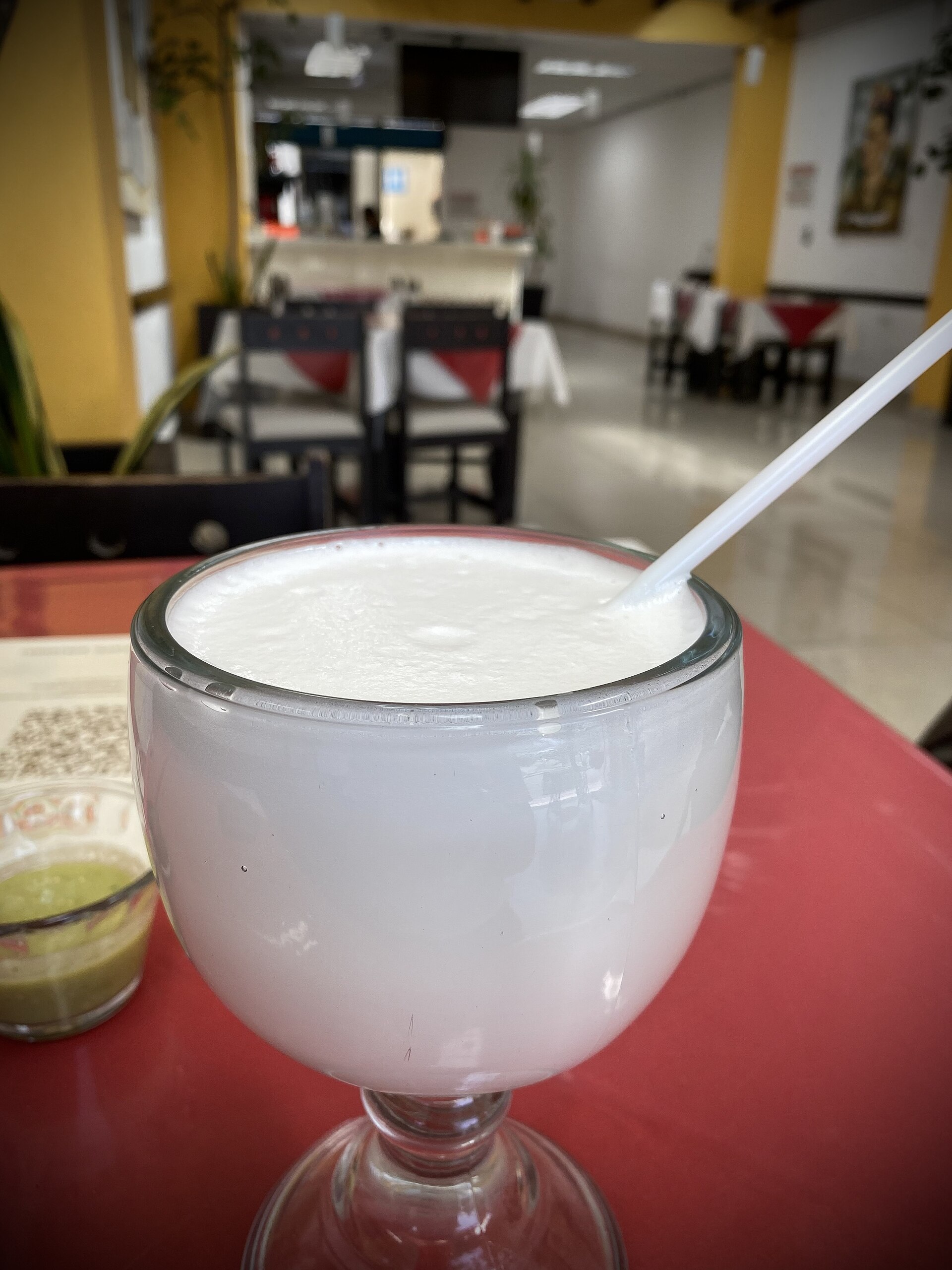 A glass of horchata